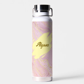 Stay Hydrated in Style – Pink & Gold Water Bottle