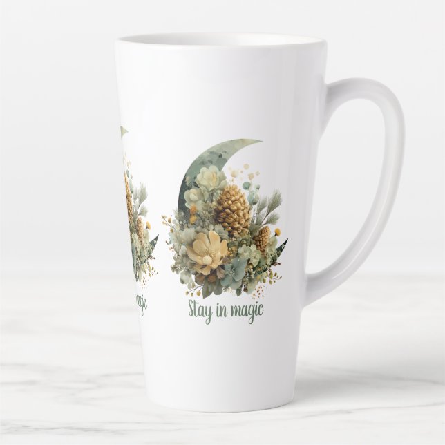 Stay in Magic Winter Moon Design Latte Mug (Right)