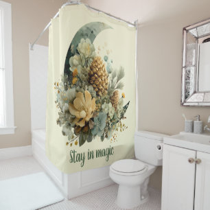 Stay in Magic Winter Moon Design Shower Curtain