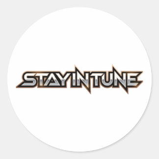 Stay in Tune - text Classic Round Sticker