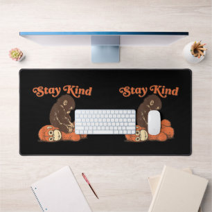 Stay Kind Baby Monkey Punch Plush CuteFunny animal Desk Mat