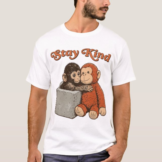 Stay Kind Baby Monkey Punch T-Shirt (Front)