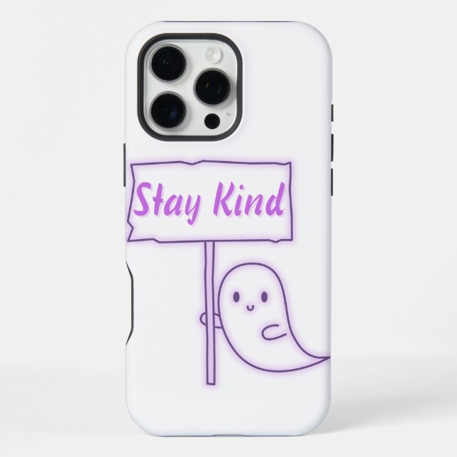 Stay Kind Friendly Ghost iPhone Case (Back)