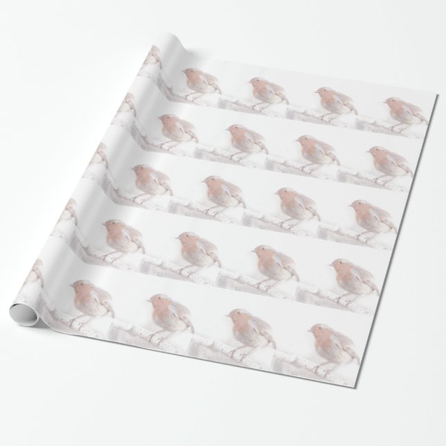 Stay, little cheerful Robin! Wrapping Paper (Unrolled)