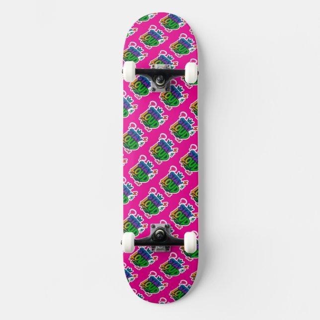 Stay Loud Graffiti Neon Artwork Skateboard (Front)