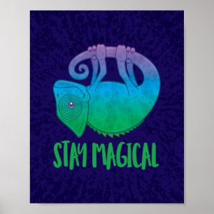 Stay Magical Levitating Chameleon Poster