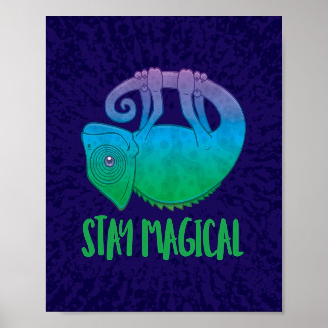 Stay Magical Levitating Chameleon Poster (Front)