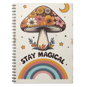 Stay Magical Mushroom Notebook Boho Cute Journal