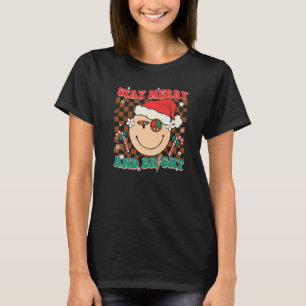 Stay Merry And Bright Xmas Chequerboard Retro Hipp T-Shirt