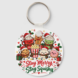 Stay Merry Stay Squishy Christmas Hot Chocolate Key Ring