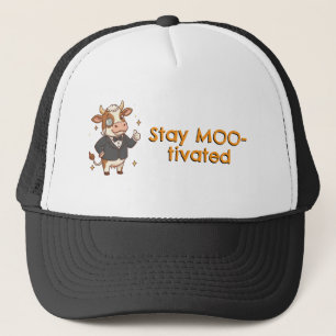 Stay MOO-tivated cow Trucker Hat