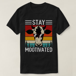 Stay Mootivated Carnivore Diet Beef Sunset Stripes T-Shirt