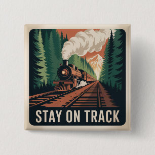 Stay On Track 15 Cm Square Badge