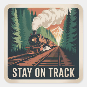 Stay On Track Square Sticker