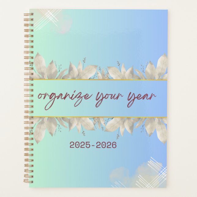Stay organised and inspired with this beautifully  planner (Front)