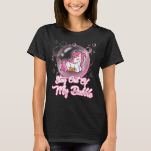 Stay Out Of My Bubble Unicorn Rainbow Soap Bubble T-Shirt
