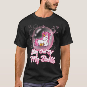 Stay Out Of My Bubble Unicorn Rainbow Soap Bubble T-Shirt