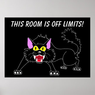 Stay Out Of My Room Black Cat Poster