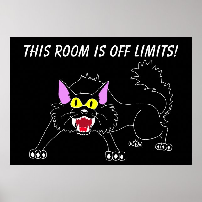 Stay Out Of My Room Black Cat Poster (Front)