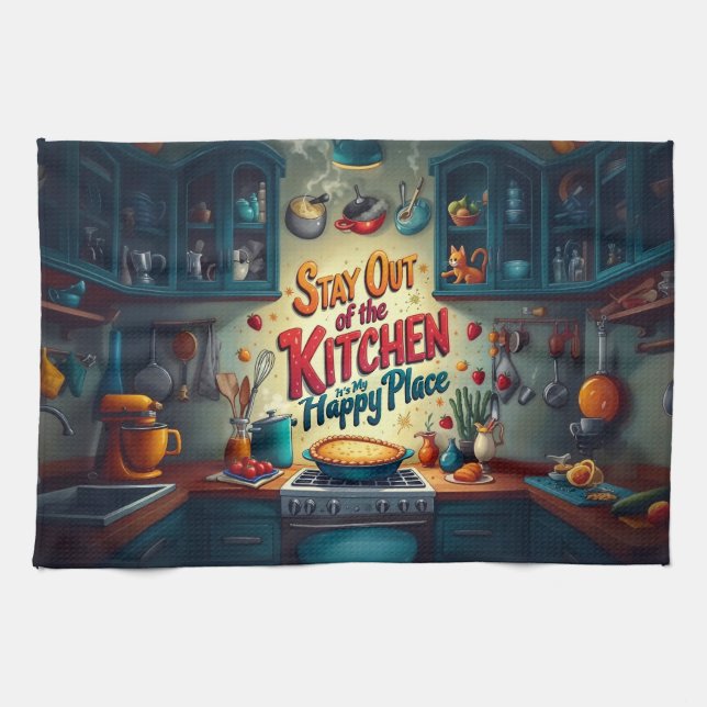 Stay Out of the Kitchen – Fun and Vibrant Towel (Horizontal)