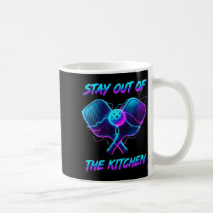 Stay out of the kitchen pickleball player court coffee mug