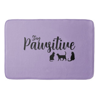 Stay Pawsitive Black Cat Bath Mat