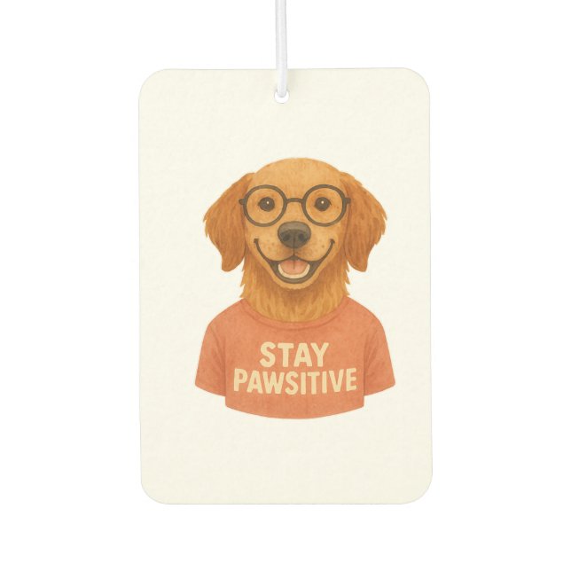 Stay Pawsitive Car Air Freshener (Front)