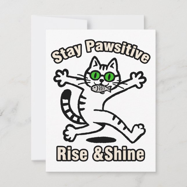 Stay Pawsitive Cat Card (Front)