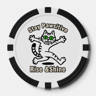 Stay Pawsitive Cat Poker Chips