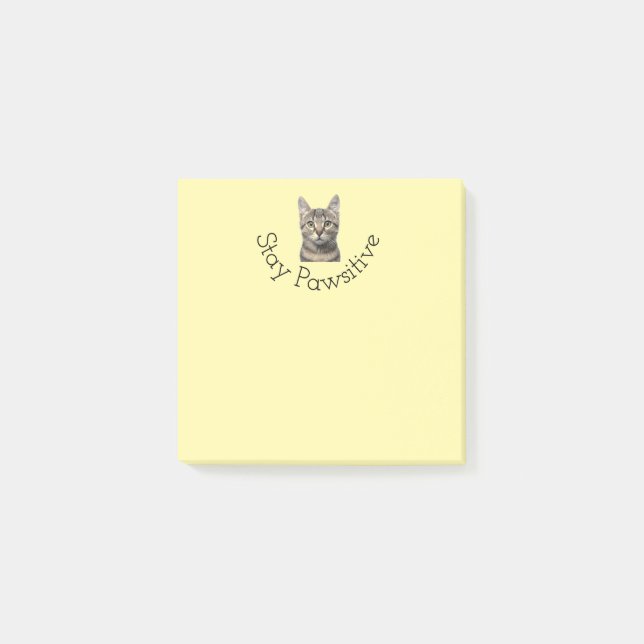 Stay Pawsitive Cat Post It Notes  (Front)