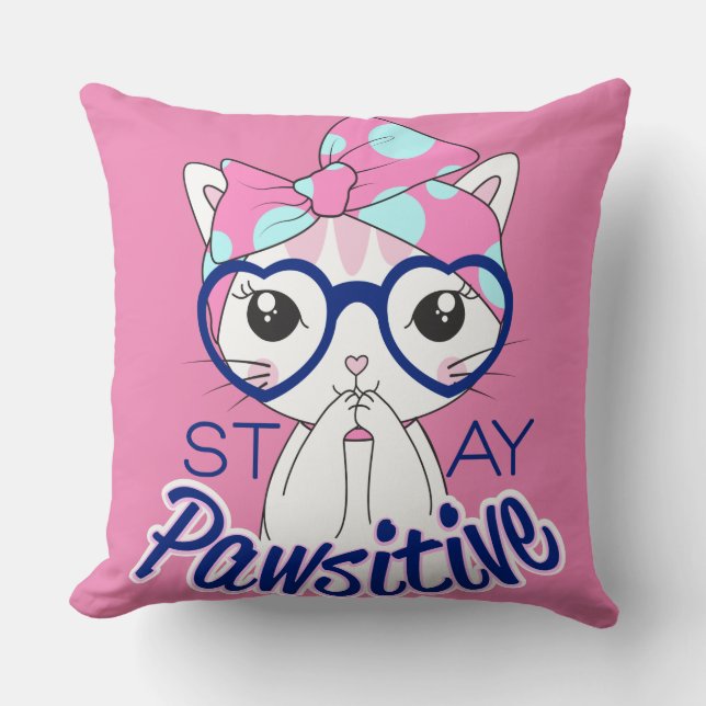 Stay Pawsitive Cushion (Front)