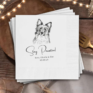 Stay Pawsitive Custom Pet Cocktail Napkins Wedding