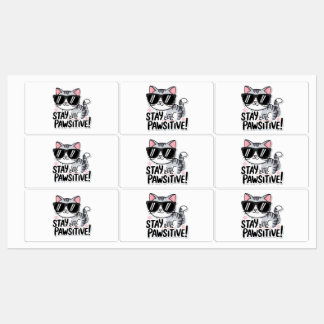 Stay Pawsitive! Cute Cat Sticker Pack – Set of 9