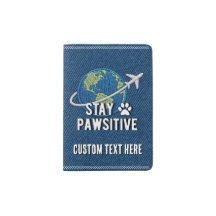 Stay Pawsitive Denim Dog Paw Travel Custom