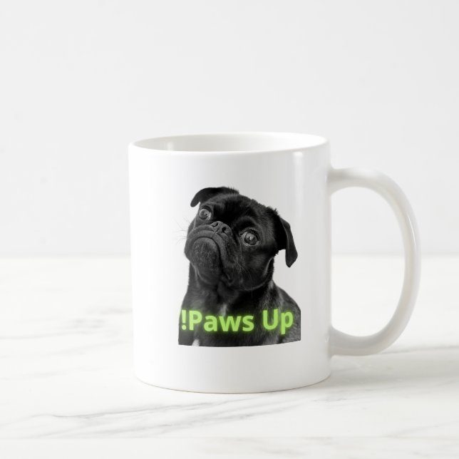 Stay Pawsitive Dog Mug – Minimalist Black Dog Desi (Right)