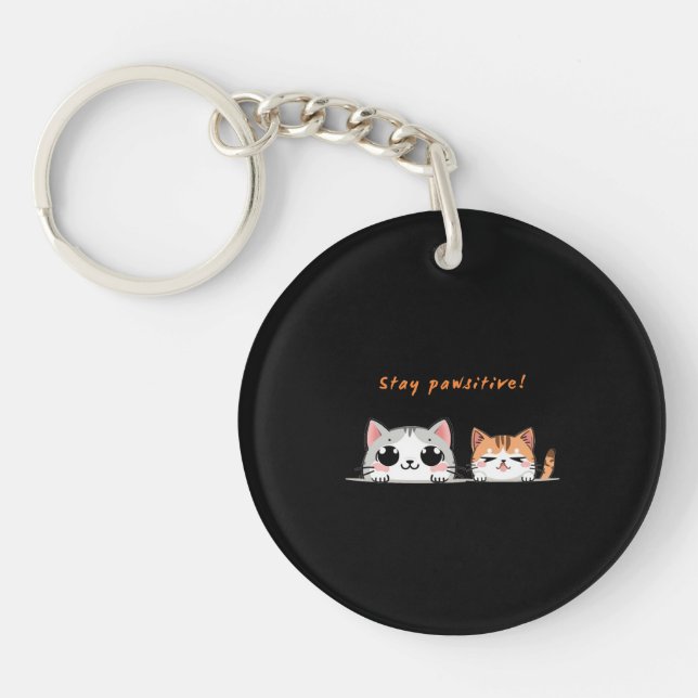 Stay pawsitive key ring (Front)