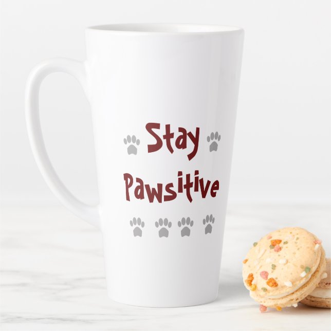 Stay Pawsitive Latte Mug (In Situ)