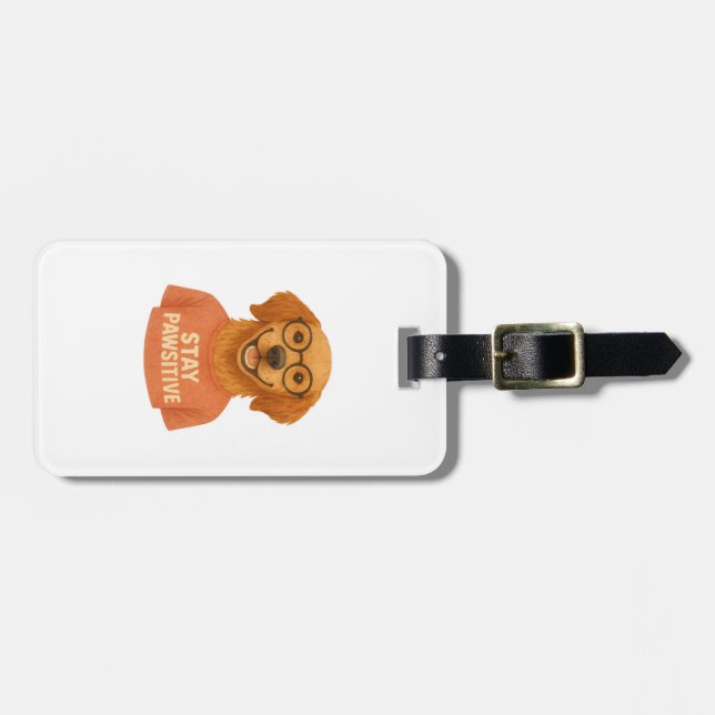 Stay Pawsitive Luggage Tag (Front Horizontal)