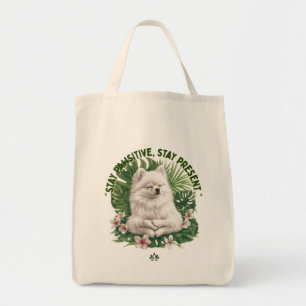 Stay Pawsitive Meditating Dog  Tote Bag