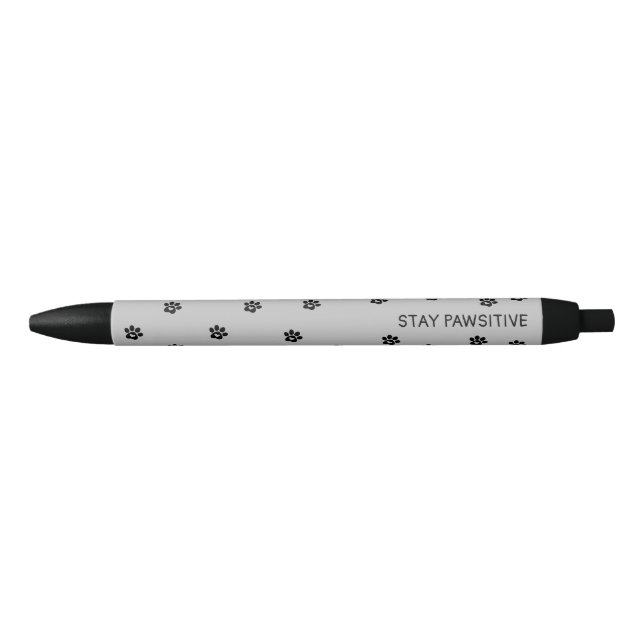 Stay Pawsitive Paw Print Black Ink Pen (Front)