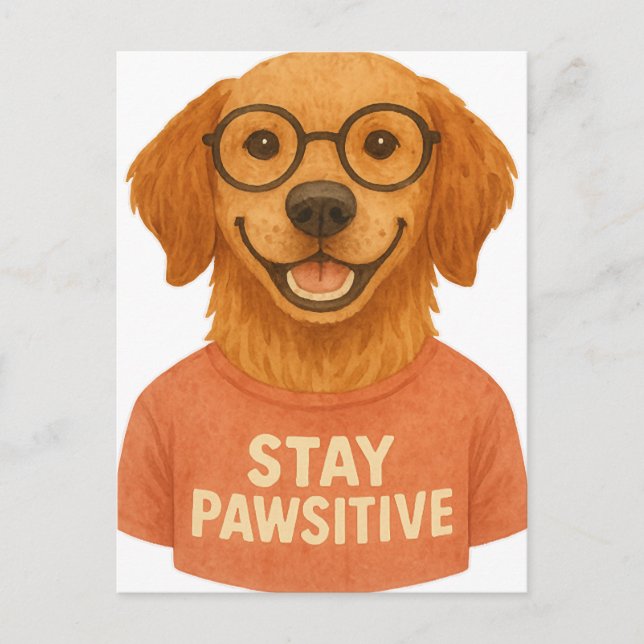 Stay Pawsitive Postcard (Front)