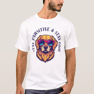 Stay Pawsitive & Stay Cool - Cute Golden Retriever T-Shirt