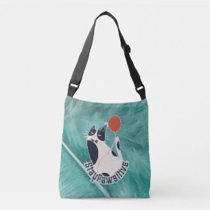 Stay Pawsitive Tuxedo Cat Birthday Party Cross-Bod Crossbody Bag