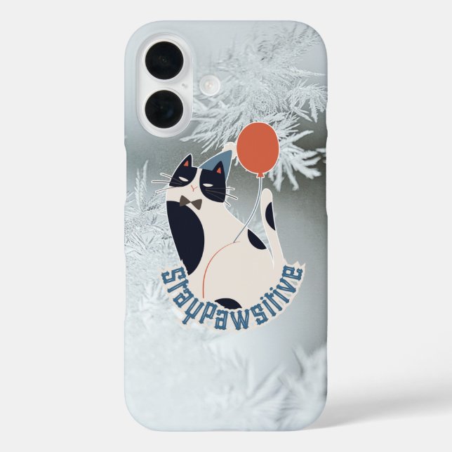Stay Pawsitive Tuxedo Cat Illustration   Case-Mate iPhone Case (Back)