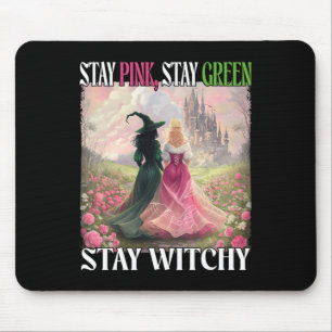 Stay Pink Stay Green Stay Witchy Witch Halloween W Mouse Pad