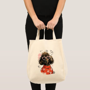 Stay Poodle Dog with Heart Sunglasses & Cosy Sweat Tote Bag