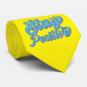 STAY POSITIVE  70's typography retro design        Tie
