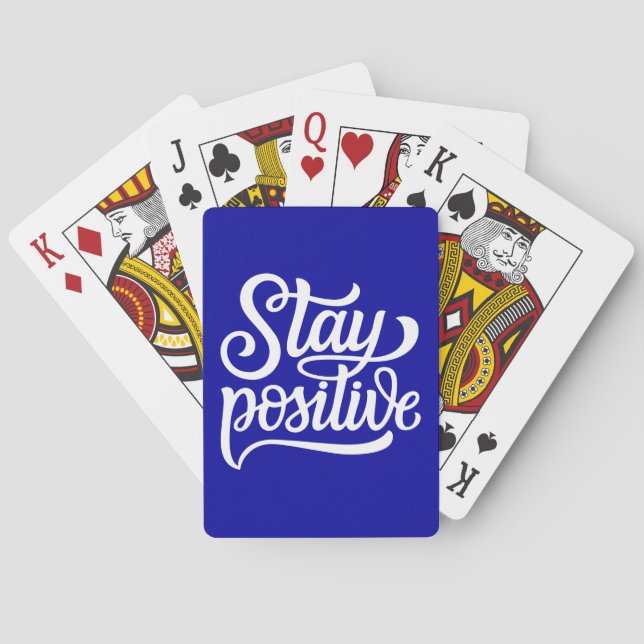 Stay Positive Blue Playing Cards (Back)