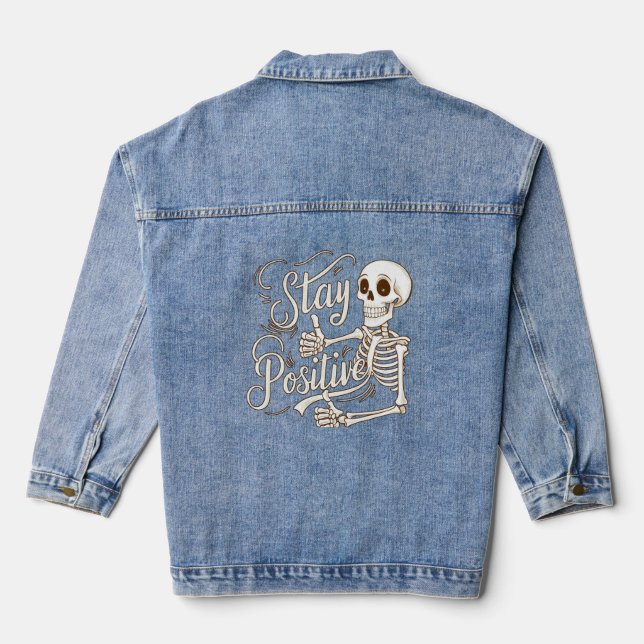 STAY POSITIVE BONES DENIM JACKET (Back)