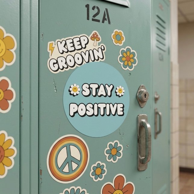 Stay Positive Classic Round Sticker (Creator Uploaded)